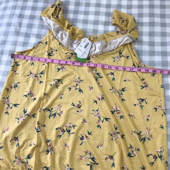 REITMANS tank top yellow floral eco responsible woven sleeveless feminine XXL - Picture 6 of 9